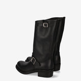 Silvia Leather Biker Boots Black - Premiata
