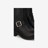 Silvia Leather Biker Boots Black - Premiata
