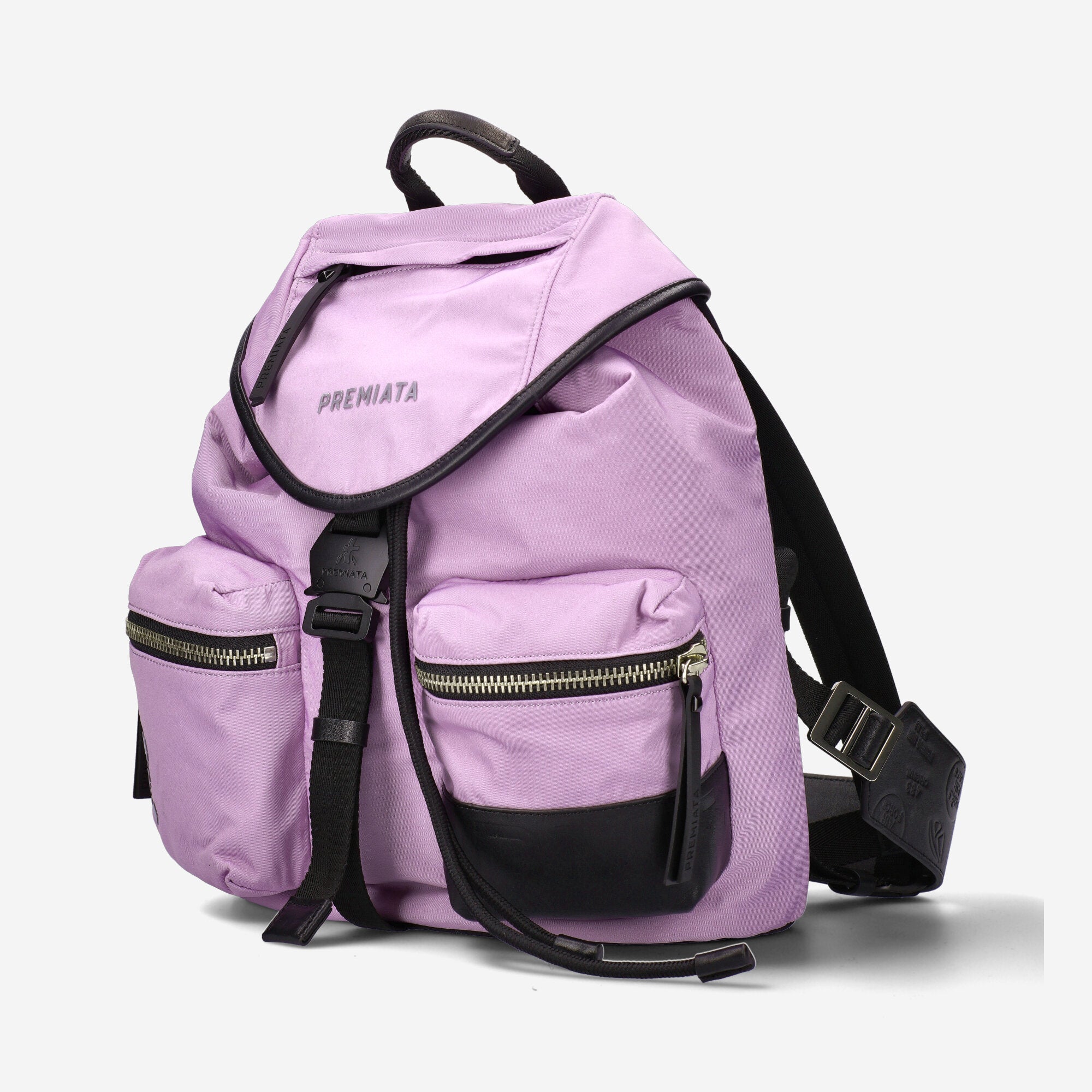 Lyn Premiata s Matte Pink Nylon and Leather Lined Backpack