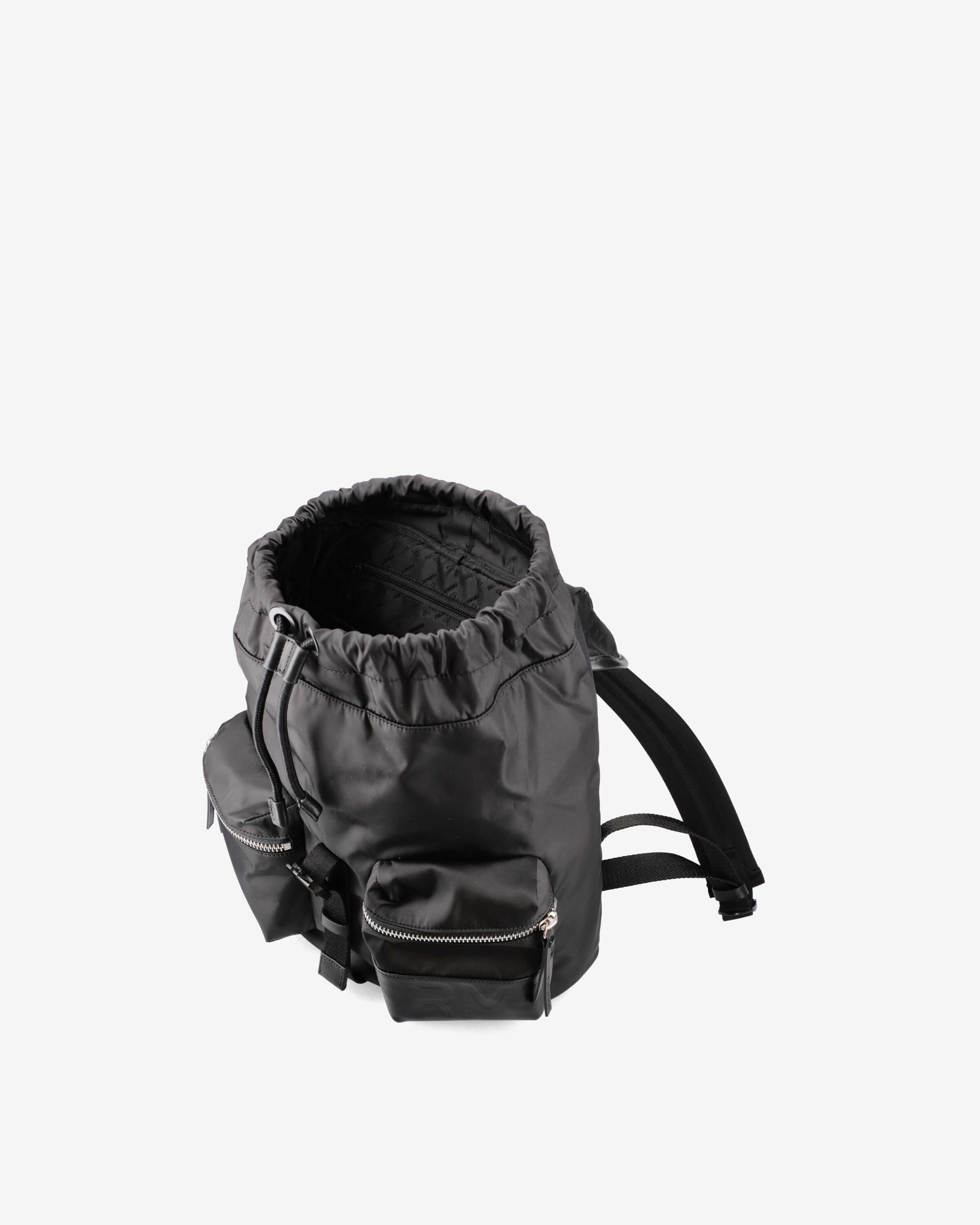 black nylon and leather backpack Premiata