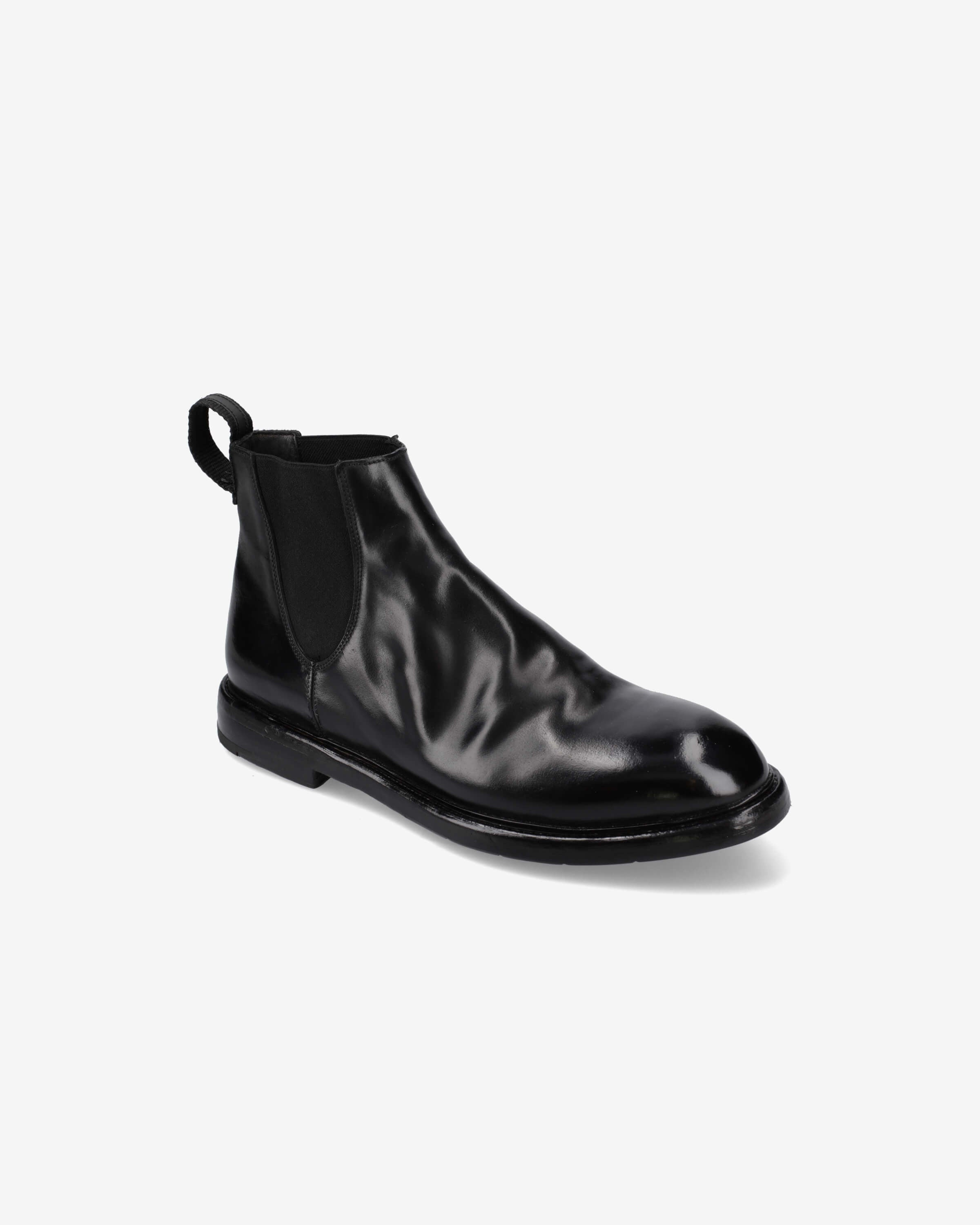 King Brass Nero Premiata Men's All-Black Leather Chelsea Boot