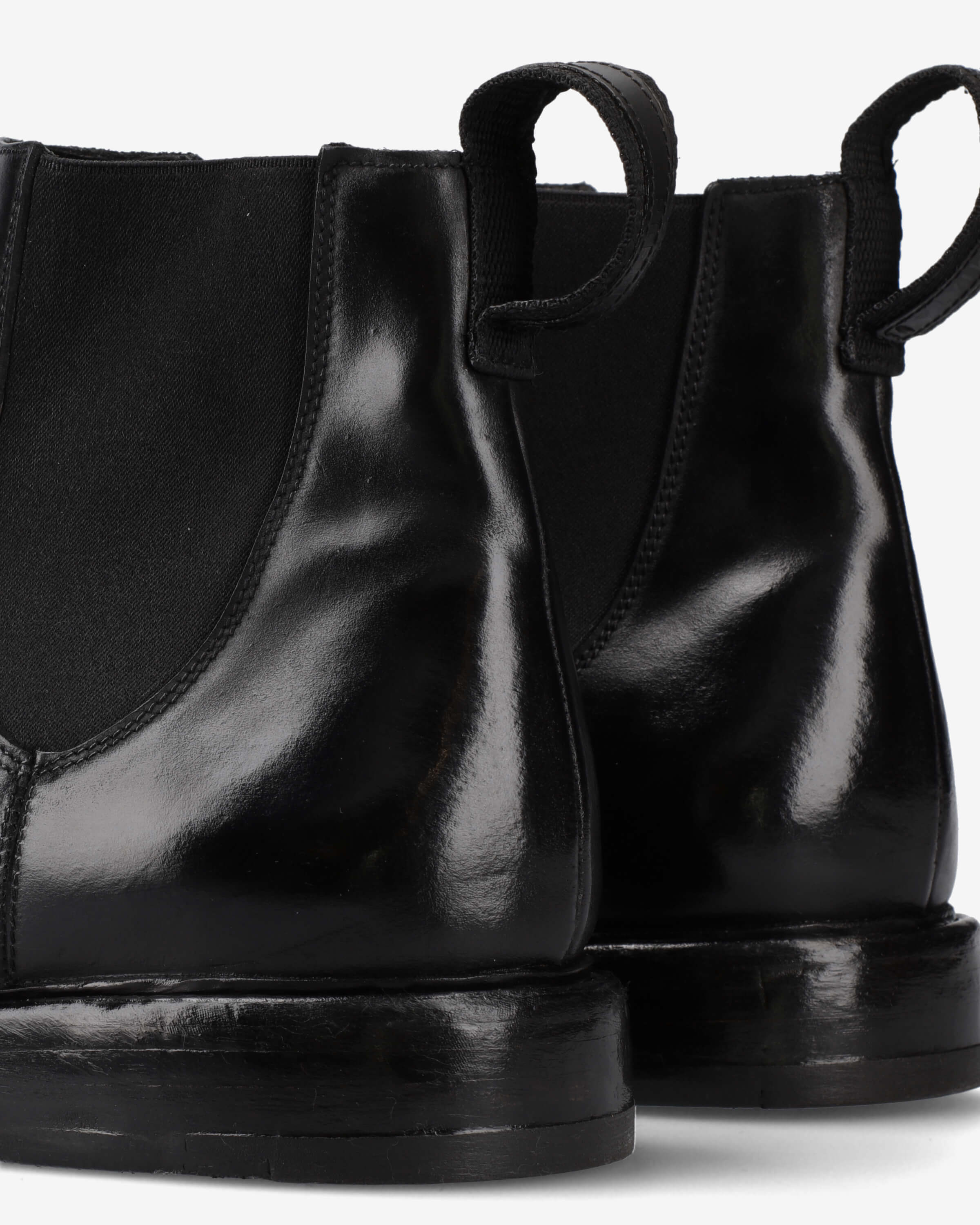 King Brass Nero Premiata Men's All-Black Leather Chelsea Boot