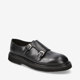 32116A Cera Nero Horse Leather Double-Buckle Shoes