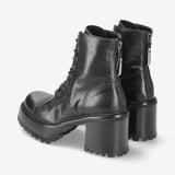 McQueen Calfskin Booties M4519LA Ankle Boot Gaucho Nero