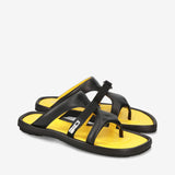 Sandal M6653A Nappa Black and Yellow
